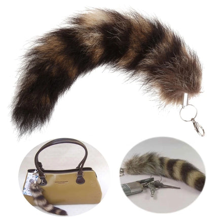raccoon tail keychain