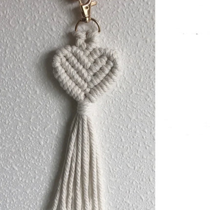 Macrame Heart Keychain