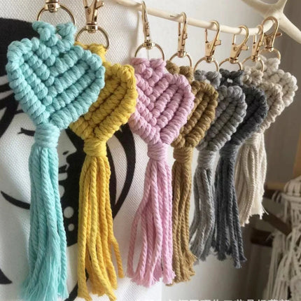 Macrame Heart Keychain