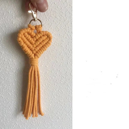 Macrame Heart Keychain