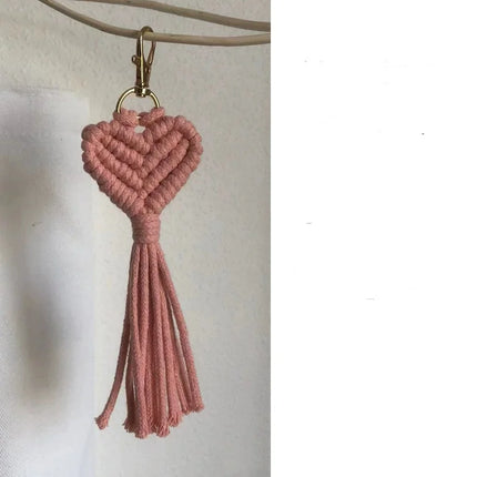 Macrame Heart Keychain