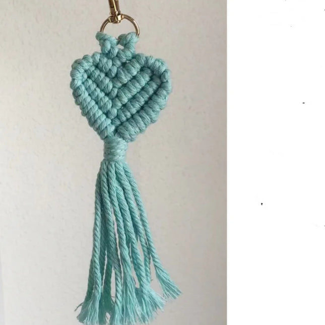 Macrame Heart Keychain