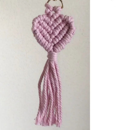 Macrame Heart Keychain