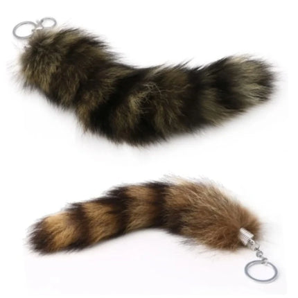 raccoon tail keychain