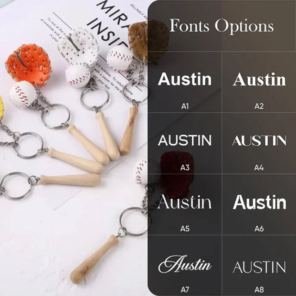 Personalized Baseball Keychain