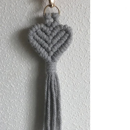 Macrame Heart Keychain