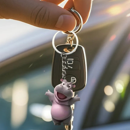 Hippo Keychain
