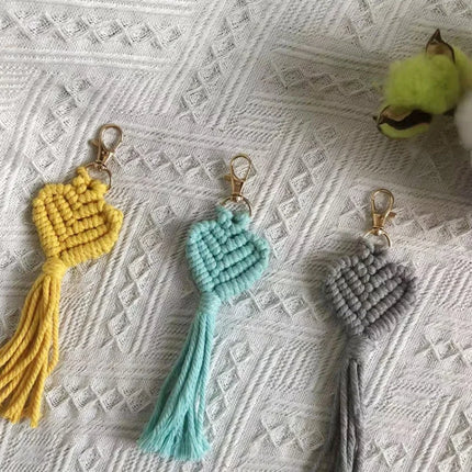 Macrame Heart Keychain