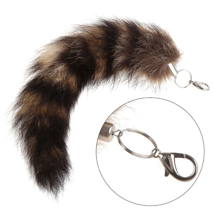 raccoon tail keychain