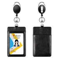 Leather ID Holder Keychain