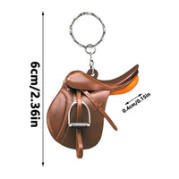 Leather Saddle Keychain