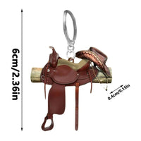 Leather Saddle Keychain