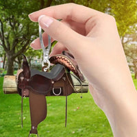 Leather Saddle Keychain