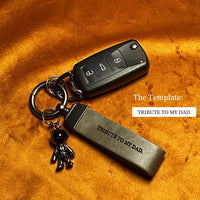 Men's Personalized Leather Keychain