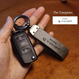 Men's Personalized Leather Keychain