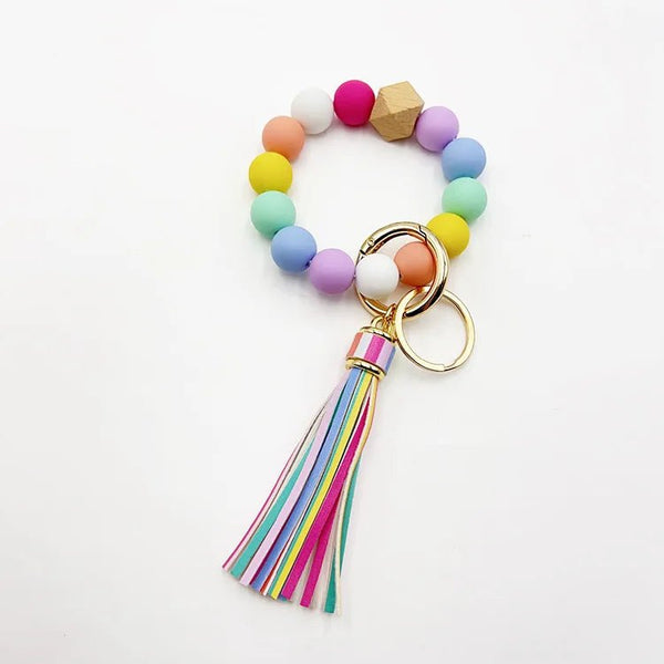 Rainbow Bead Keychain