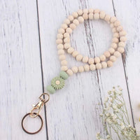 Wood Bead Keychain